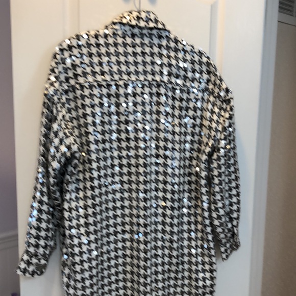 NWT Zara Sequin Houndstooth Coat/Dress. - Picture 7 of 10